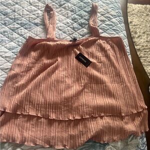 Express Pink Pleated Tiered Camisole
